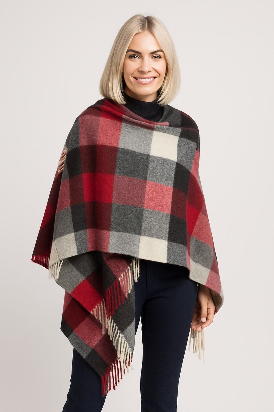 NWT 2010s Irish Lambswool Tartan Cape Scarf Woollen Market Ireland Small - Large